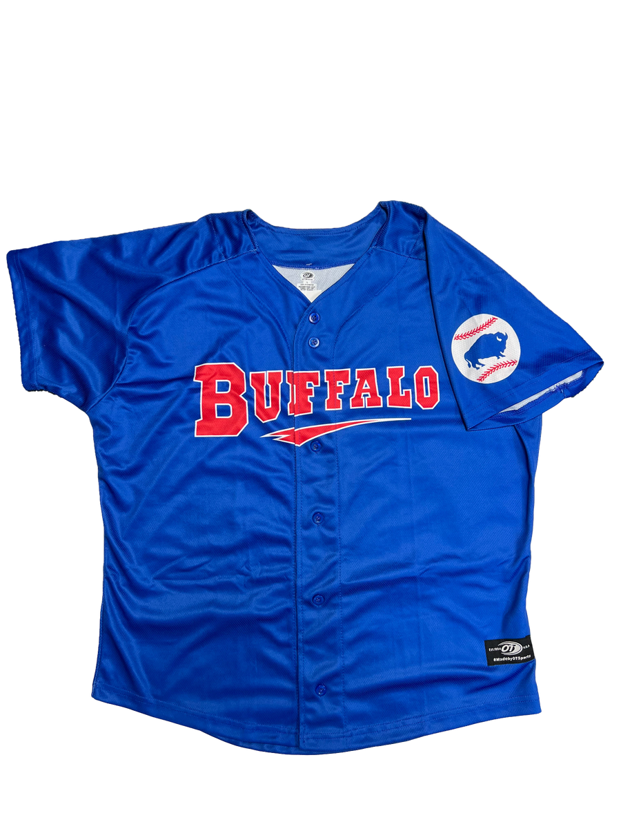 Buffalo Bisons Youth Sublimated Alt Royal Replica Jersey – Buffalo