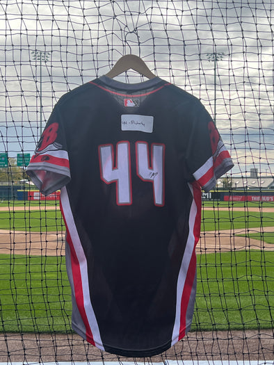 Buffalo Bisons Autographed & Game Worn Sublimated Hockey Black Jersey - Mason Fluharty #44 Size 44