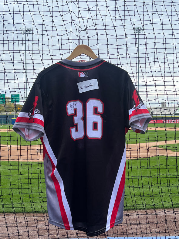 Buffalo Bisons Autographed & Game Worn Sublimated Hockey Black Jersey - Joey Loperfido #36 Size 46