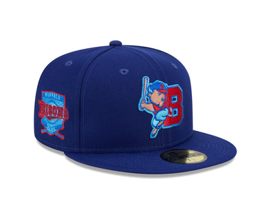 New Era 59Fifty Buffalo Bison￼ Minor League Fitted Hat-Patch Red