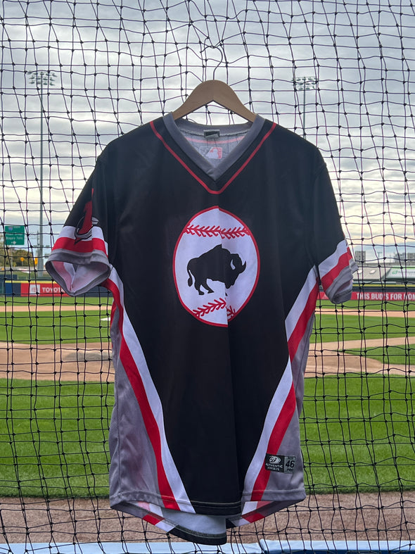 Buffalo Bisons Autographed & Game Worn Sublimated Hockey Black Jersey - Justin Bruihl #58 Size 46