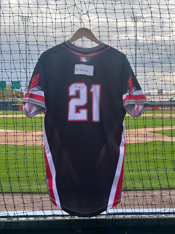 Buffalo Bisons Autographed & Game Worn Sublimated Hockey Black Jersey - Brandon Valenzuela #21 Size 46