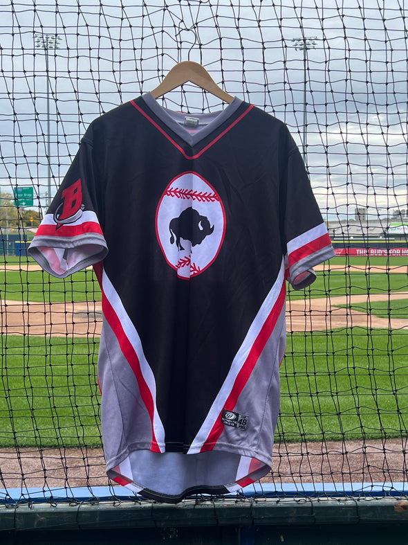 Buffalo Bisons Autographed & Game Worn Sublimated Hockey Black Jersey - Paxton Schultz #28 Size 48