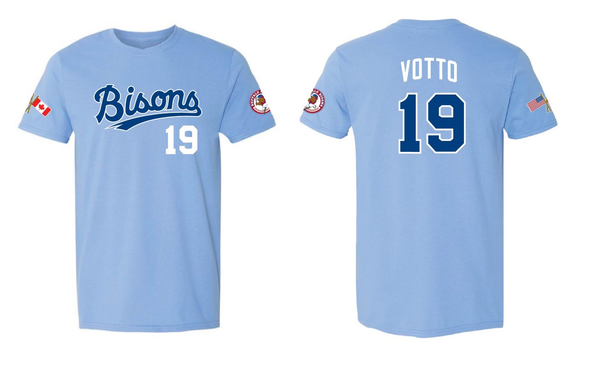 Buffalo Bisons Alt Lt Blue Joey Votto Shirsey Tee