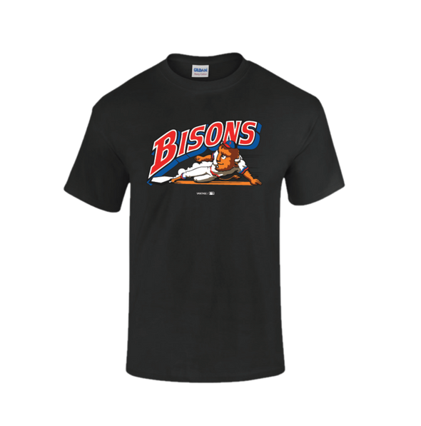 PRE-ORDER Buffalo Bisons Black Retro Slide Logo Tee