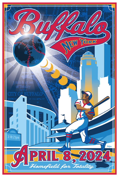PRE-ORDER 2024 Buffalo Baseball Eclipse 12x18 Poster