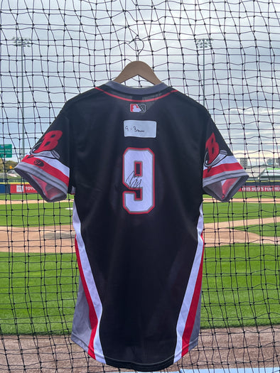 Buffalo Bisons Autographed & Game Worn Sublimated Hockey Black Jersey - Dasan Brown #9 Size 44