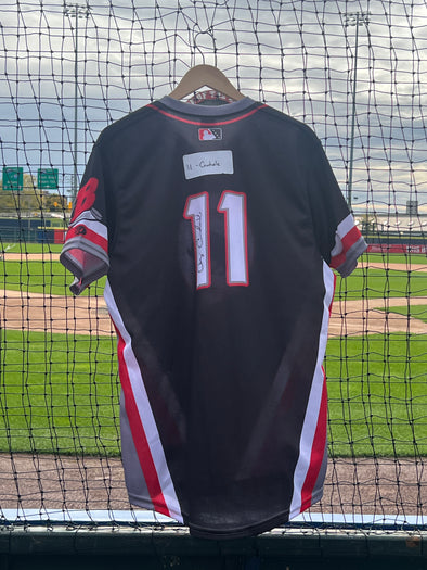 Buffalo Bisons Autographed & Game Worn Sublimated Hockey Black Jersey - Manager Casey Candaele #11 Size 46