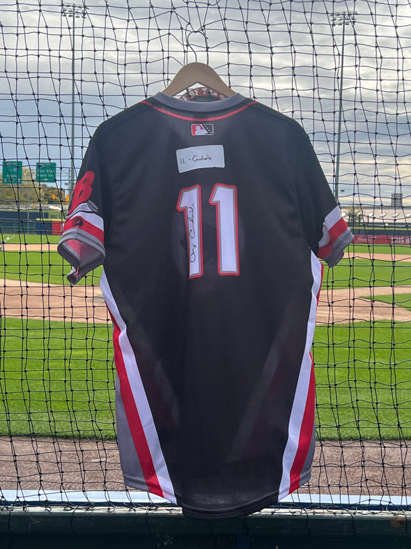 Buffalo Bisons Autographed & Game Worn Sublimated Hockey Black Jersey - Manager Casey Candaele #11 Size 46