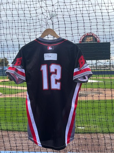 Buffalo Bisons Autographed & Game Worn Sublimated Hockey Black Jersey - Rene Pinto #12 Size 44