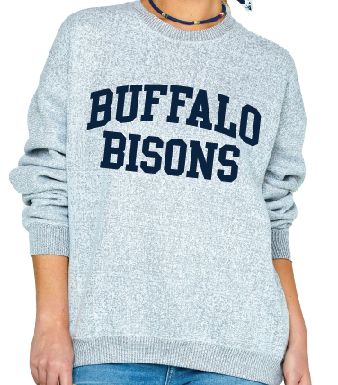 Buffalo Bisons Salt & Pepper Nantucket Felt Fleece Crewneck