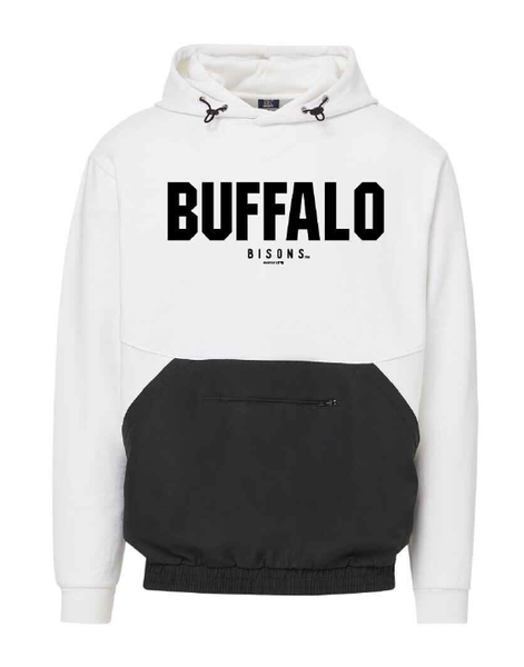Buffalo Bisons White Colorblock Media Hoodie – Buffalo Bisons