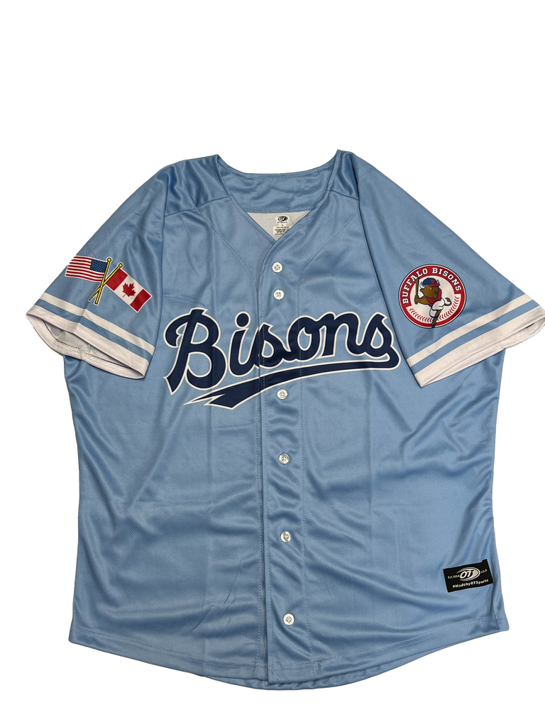 Buffalo Bisons Sublimated Alt LT Blue Replica Jersey 4XL / Yes (+$40)