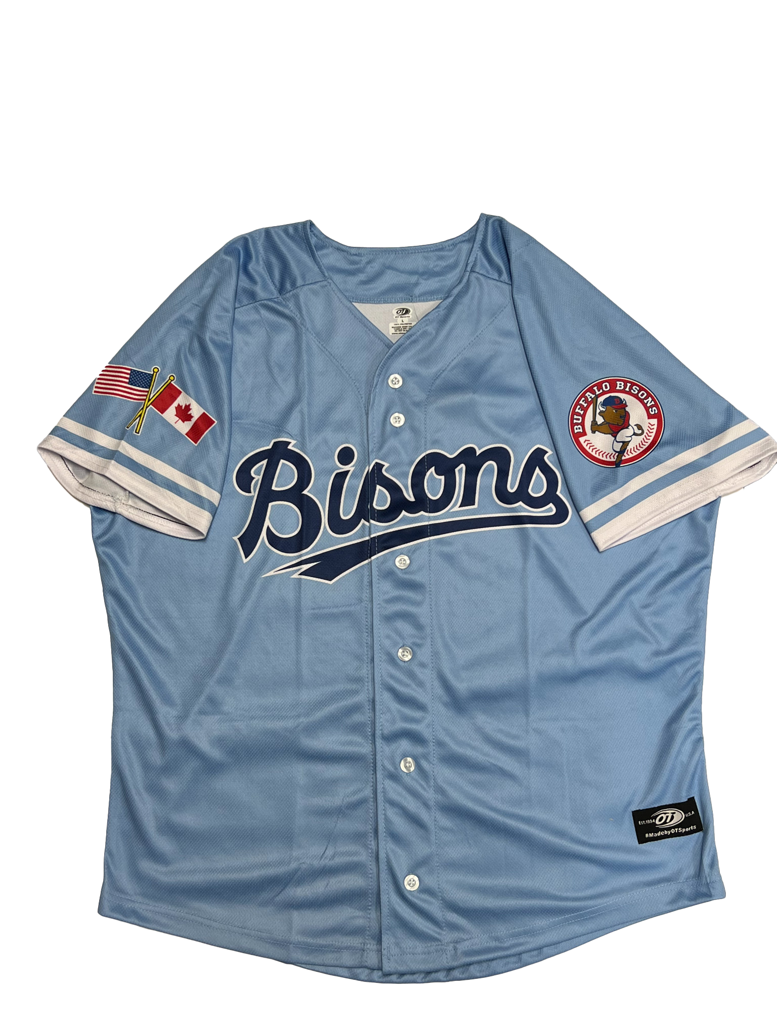 Buffalo Bisons Sublimated Alt LT Blue Replica Jersey 4XL / Yes (+$40)