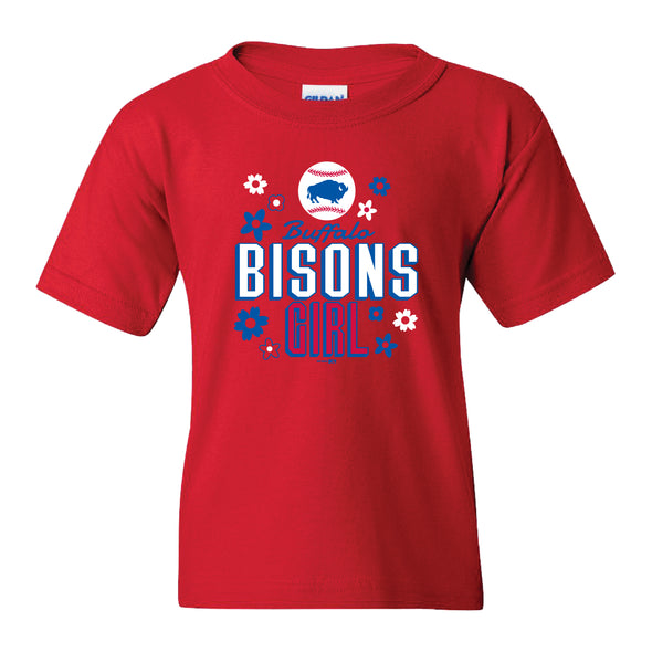Buffalo Bisons Youth Red Gals Tee